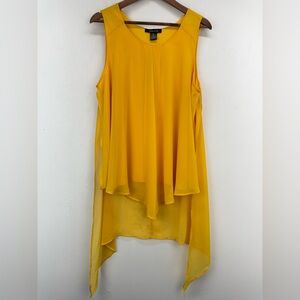 Adele & May size XL Women’s Yellow Swingy Chiffon Sleeveless Tunic Top NWT